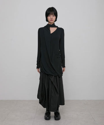 Layered Chifon Scarf Long Sleeve